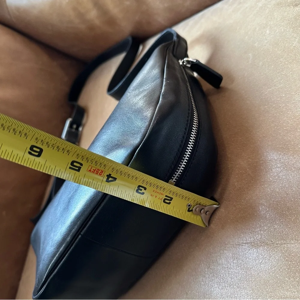 Madewell Black Leather Crescent Crossbody Bag with Gold Hardware - Picture 9 of 16